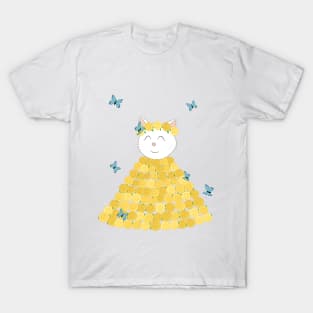 Cat in flower dress T-Shirt